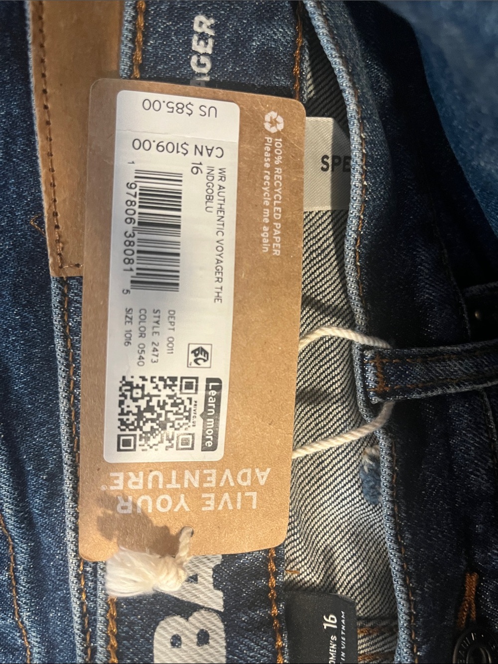 Eddie Bauer authentic Voyager every day easy crop high rise jeans indigo NEW NW - Picture 16 of 16